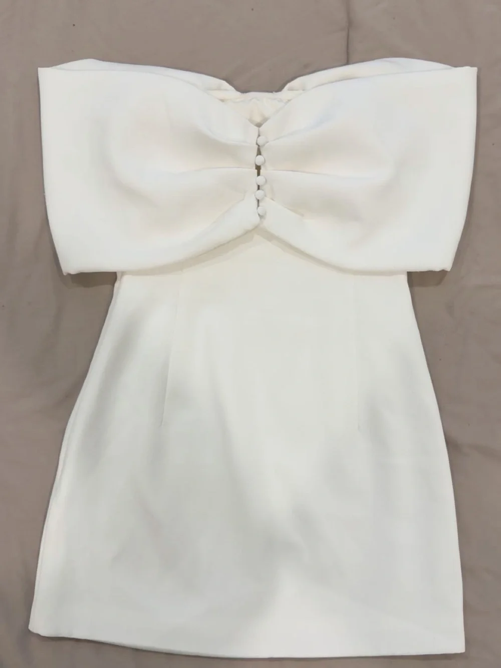 Meshki White Off-Shoulder Mini Dress